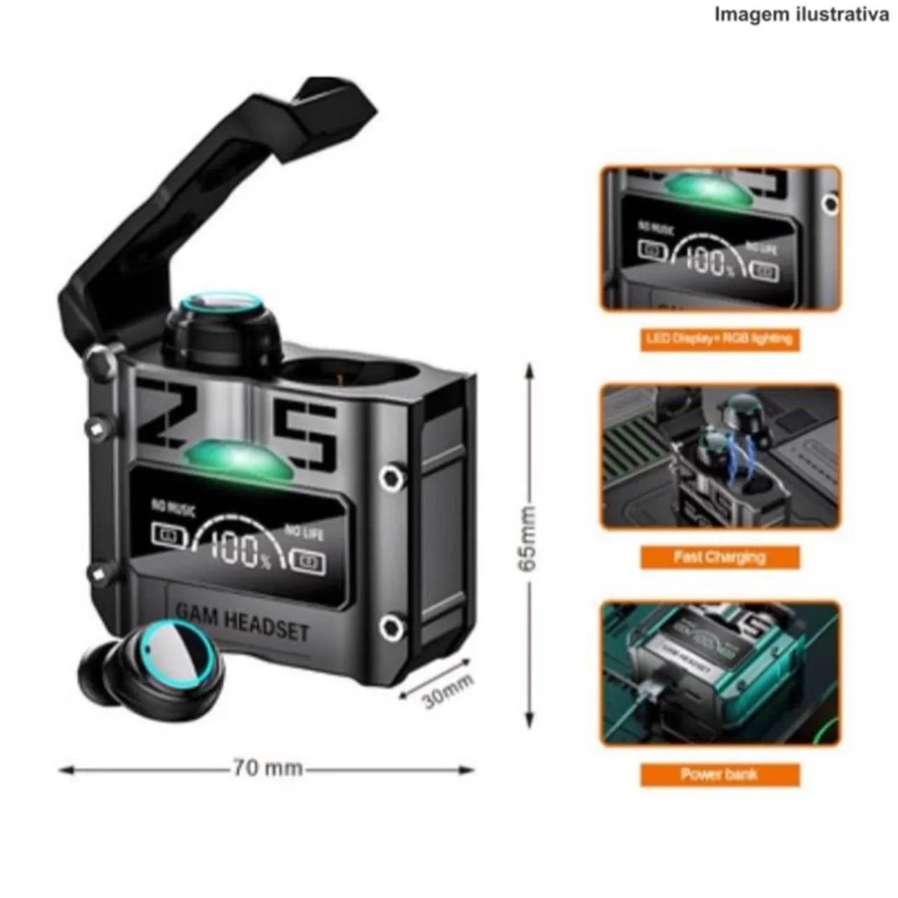 TWS-M25 Wireless Bluetooth Headphones with Microphone and Portable Charger New64252695953281122