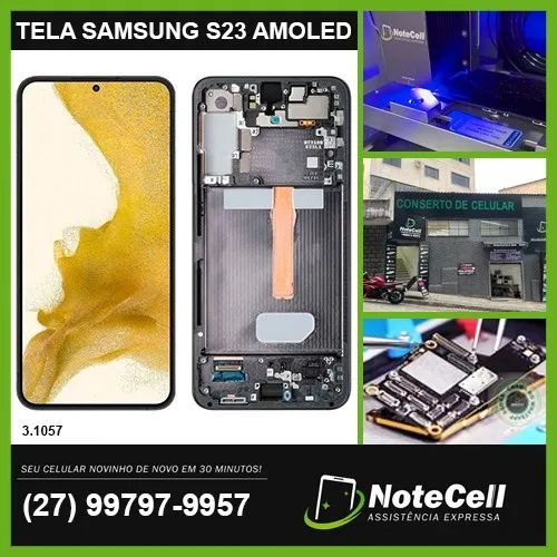Tela/Display P/ Samsung S23 SM-S911 SUPER AMOLED C/A DIAMONDS - BIOMETRIA OK