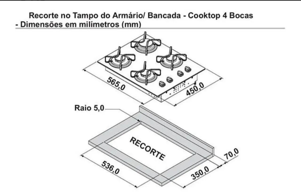 Cooktop italaia essencial 4 bocas preto  - Foto 3