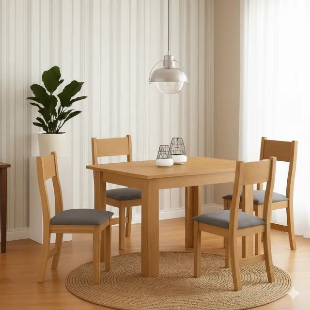 Mesa de jantar Isis com Cadeiras Grafite (PRODUTO NOVO)