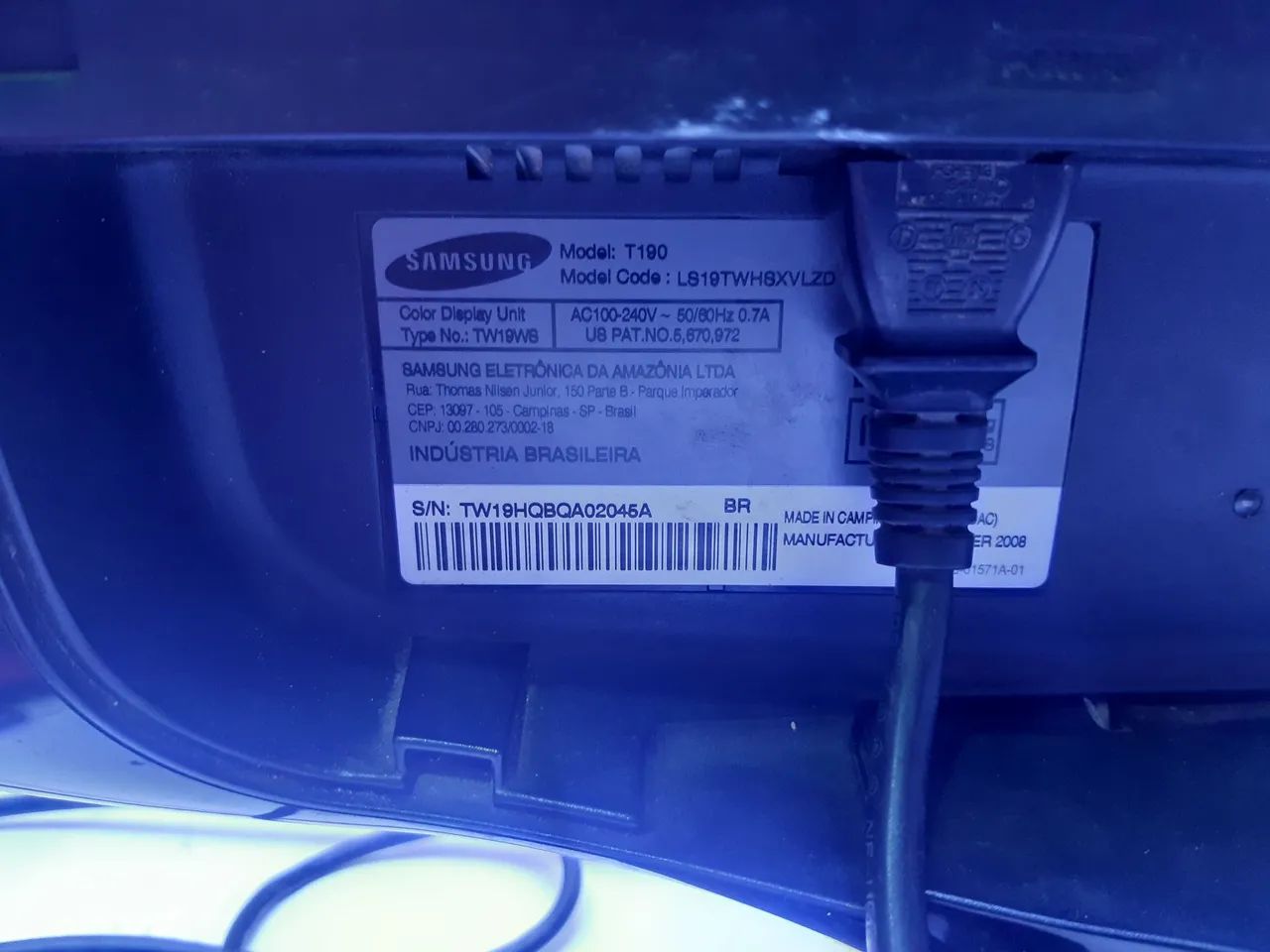 Monitor 19 pol. Samsung SyncMaster T190 funcionando perfeitamente  - Foto 3