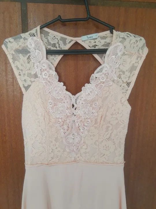 Vestido de renda rosa claro - Foto 2