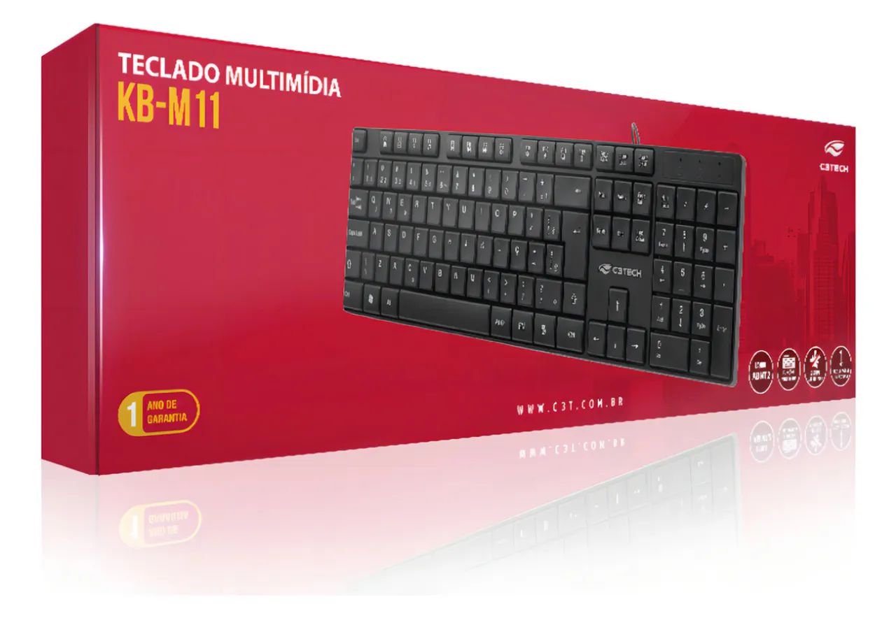 Teclado Slim USB Multimídia Brinde apoio ergonômico  - Foto 3