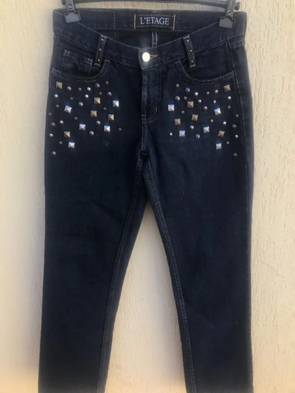 Calça Jeans Com Spikes Da Marca Letage (Usado)