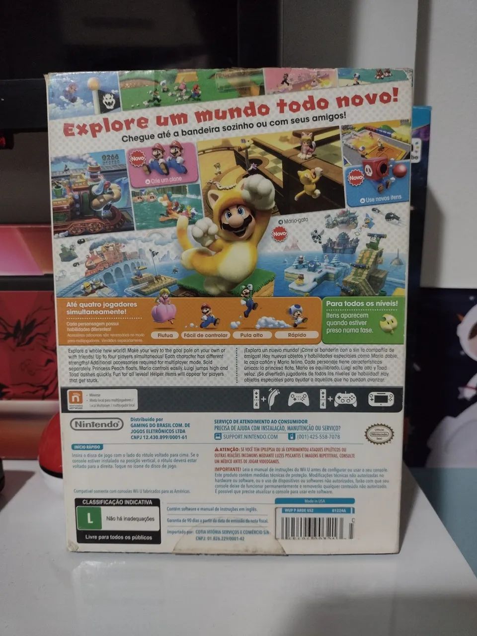 Super Mario 3D World com luva nacional - Wii U - Foto 2