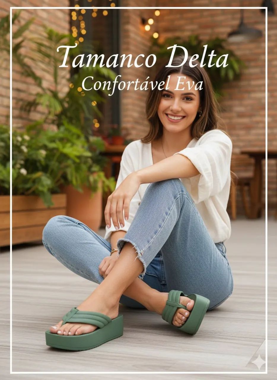 Chinelo Plataforma Verde Delta  - Foto 2