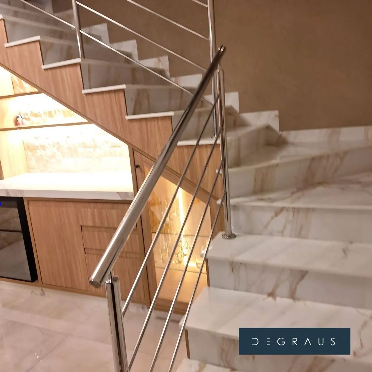 Corrimão de aço inox para escada