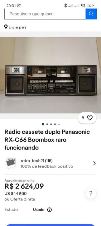 Rádio Cassete National(panasonic) Raríssimo de 1984!!! funcionando - Foto 2