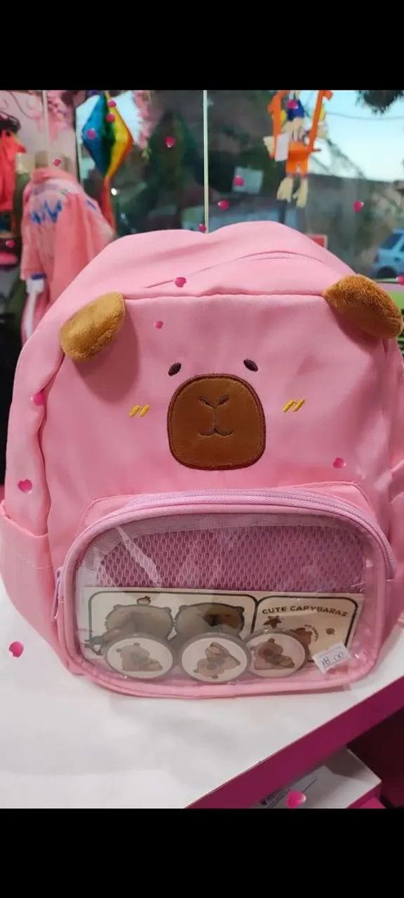 Mochila Capivara Rosa - Happy Time - Foto 4