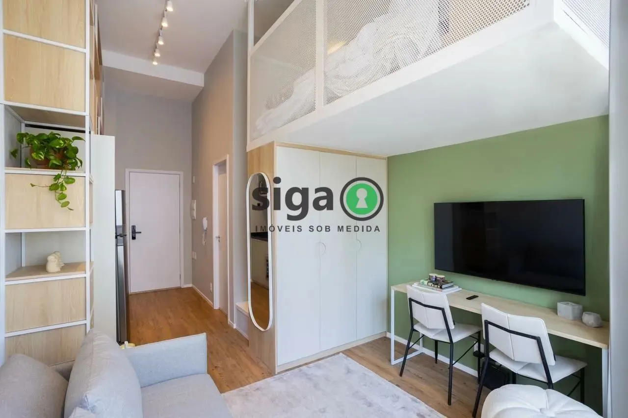 Studio em Moema para Locação - 34m² , 1 quarto e Mobiliado!