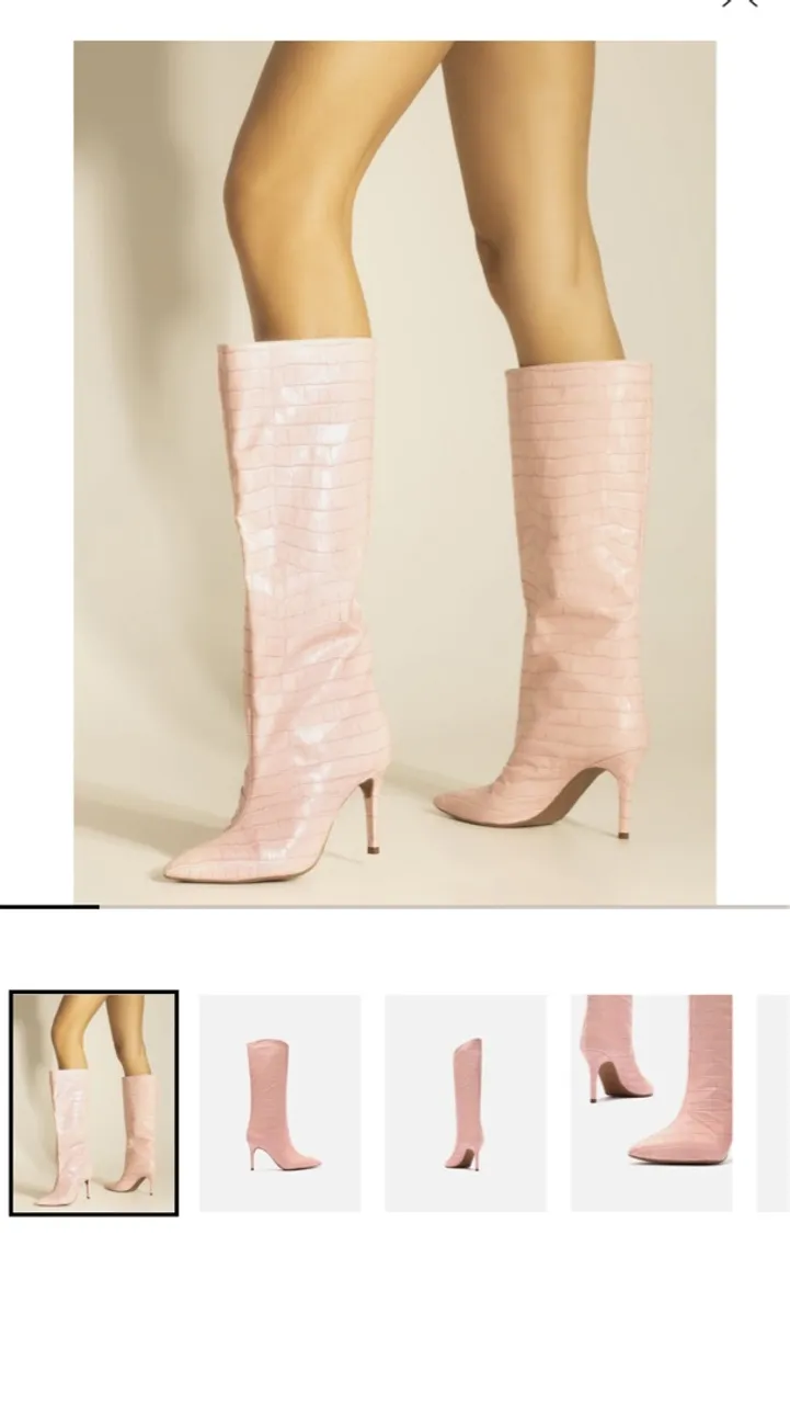 Botas de cano alto rosa