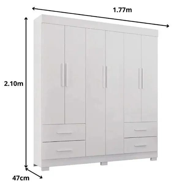Guarda Roupa Verona 6 Portas 4 Gavetas DIRETO DE FÁBRICA! - Foto 3
