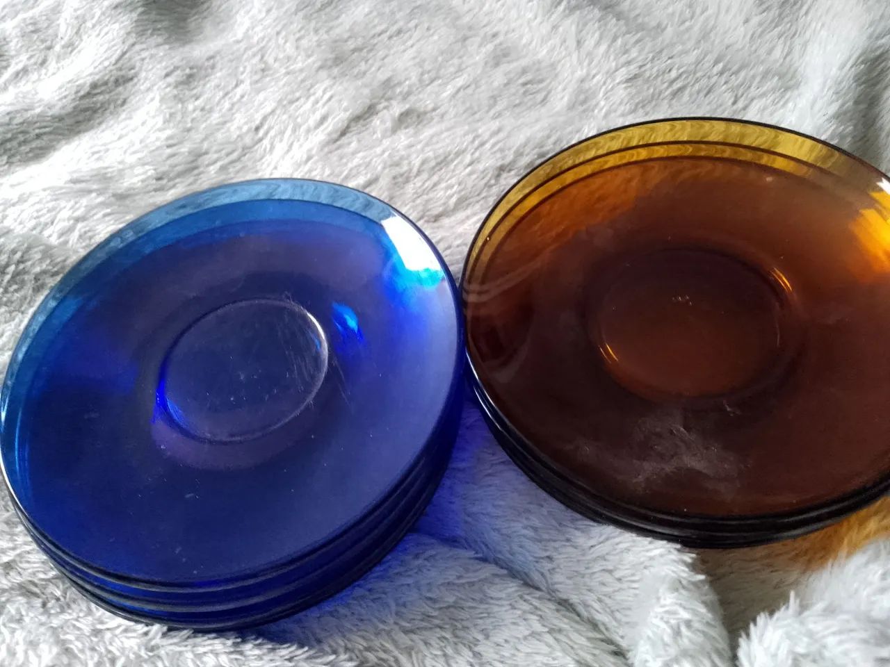 Conjunto de pires de vidro vintage com 8 unid