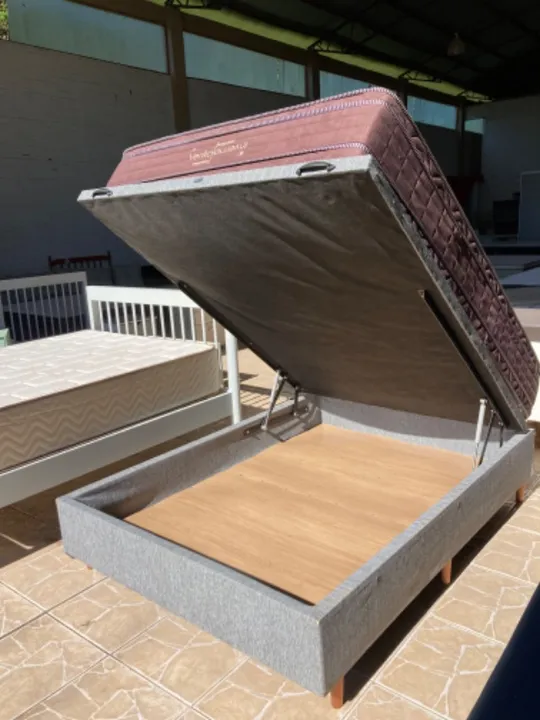 Box baú casal + colchão inverno e verão