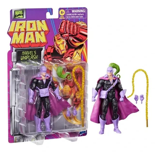 Marvel Legends Iron Man Retro Wiplash Chicote Negro