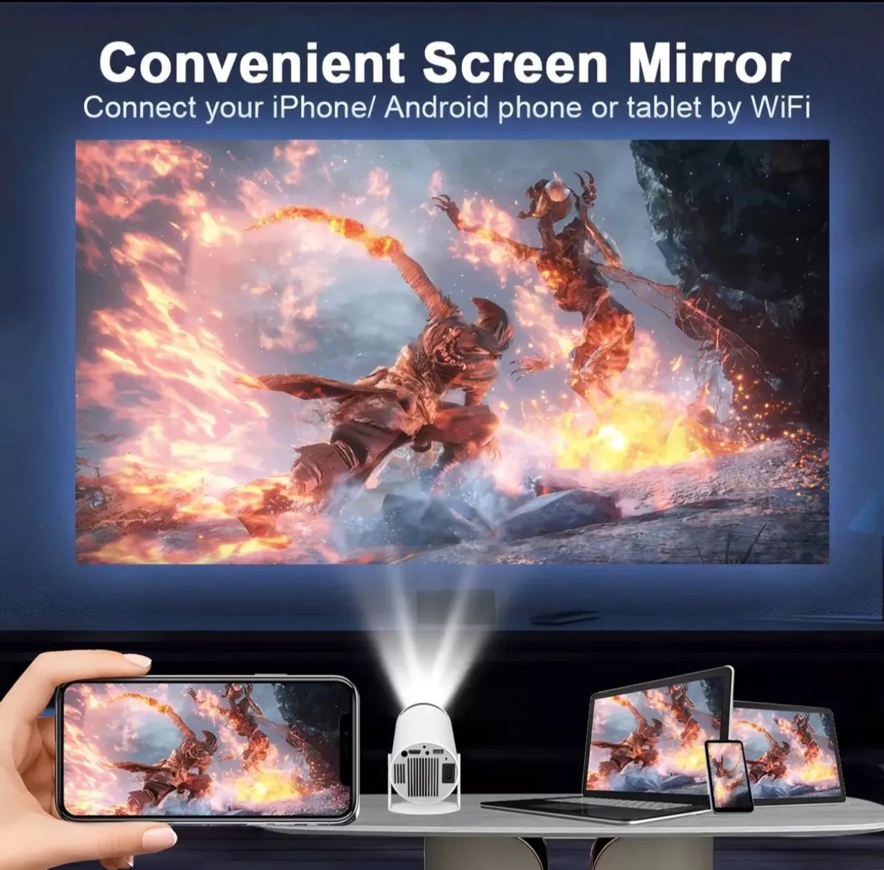 Projetor Home Cinema 4K Projetor android 11.0 resolução 4k hd bluetooth hdmi wifi - Foto 5