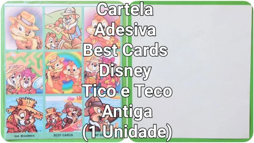Cartela Adesiva Best Cards Tico e Teco Antiga