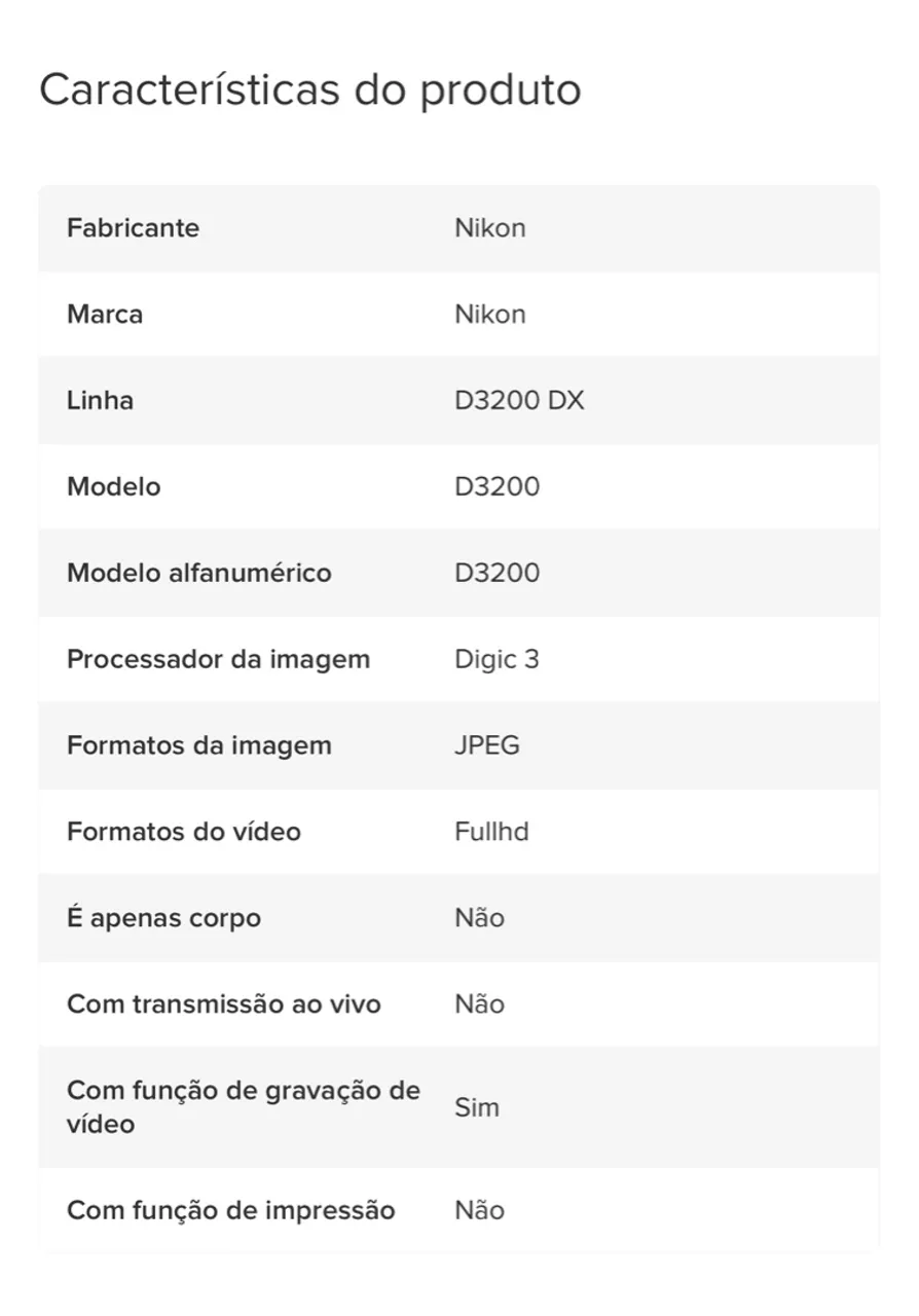 Nikon D3200 C/18-55mm Seminova