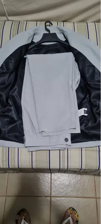 Terno Conjunto Social Masculino Cinza Claro