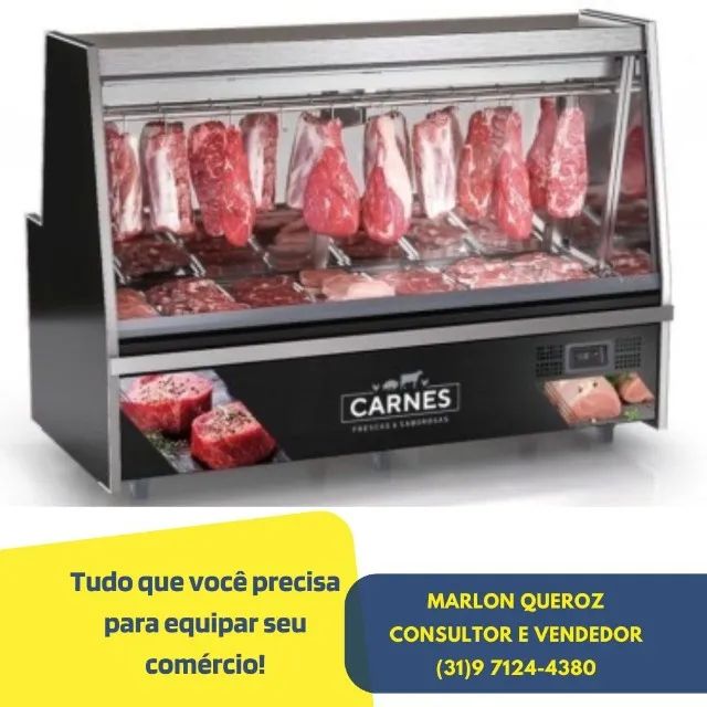 Balcão de Açougue Gelopar 2,00m Sem Depósito Preto