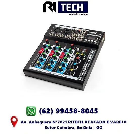 Mesa De Som Bluetooth Usb 4 Canais Lelong Le708