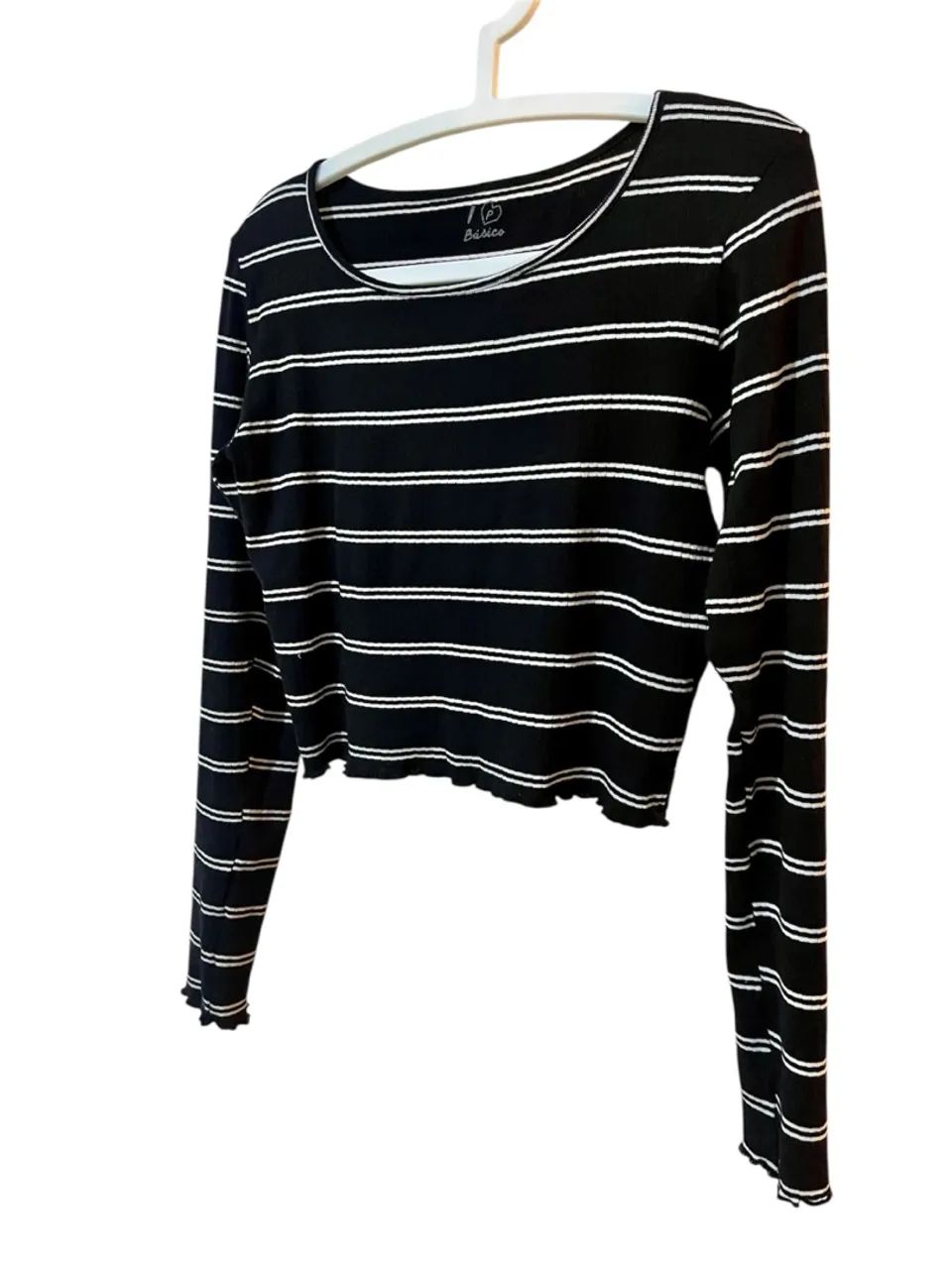 Blusas Cropped Manga Longa - Foto 3
