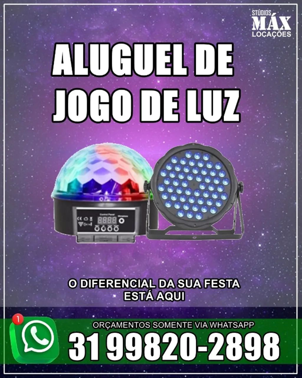 Aluguel de jogo de luz para aniversários festas e eventos