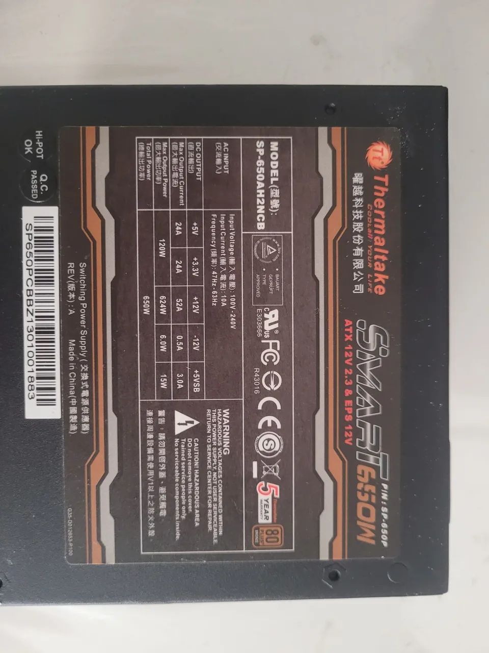 Fonte thermaltake tr2 650w 80 plus - Foto 2