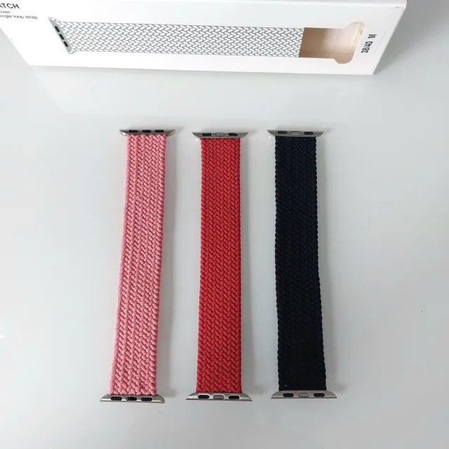 Pulseira para Watch Nylon Loop Solo Elástica 38/40 M - Preta Rosa ou Vermelha - Foto 6