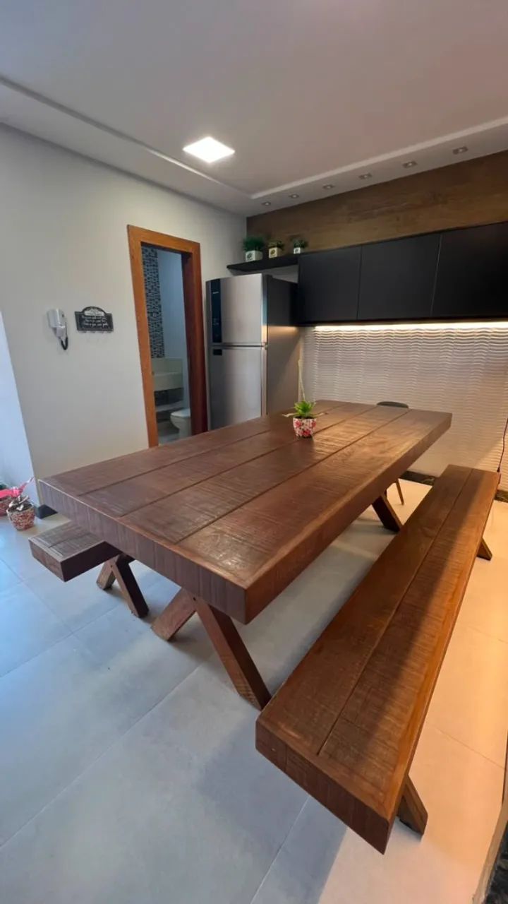 Mesa Madeira 100% Maciça - 2,20m x 1,00m - Foto 2