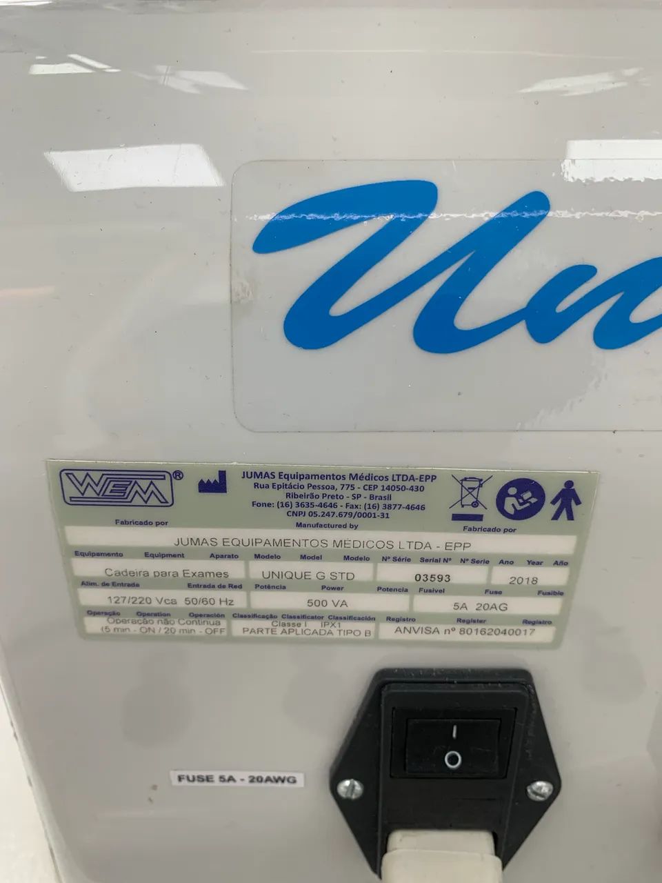 CADEIRA PARA EXAMES E PROCEDIMENTOS UNIQUE G STD JUMAS 127/220 VOLTS - Foto 5