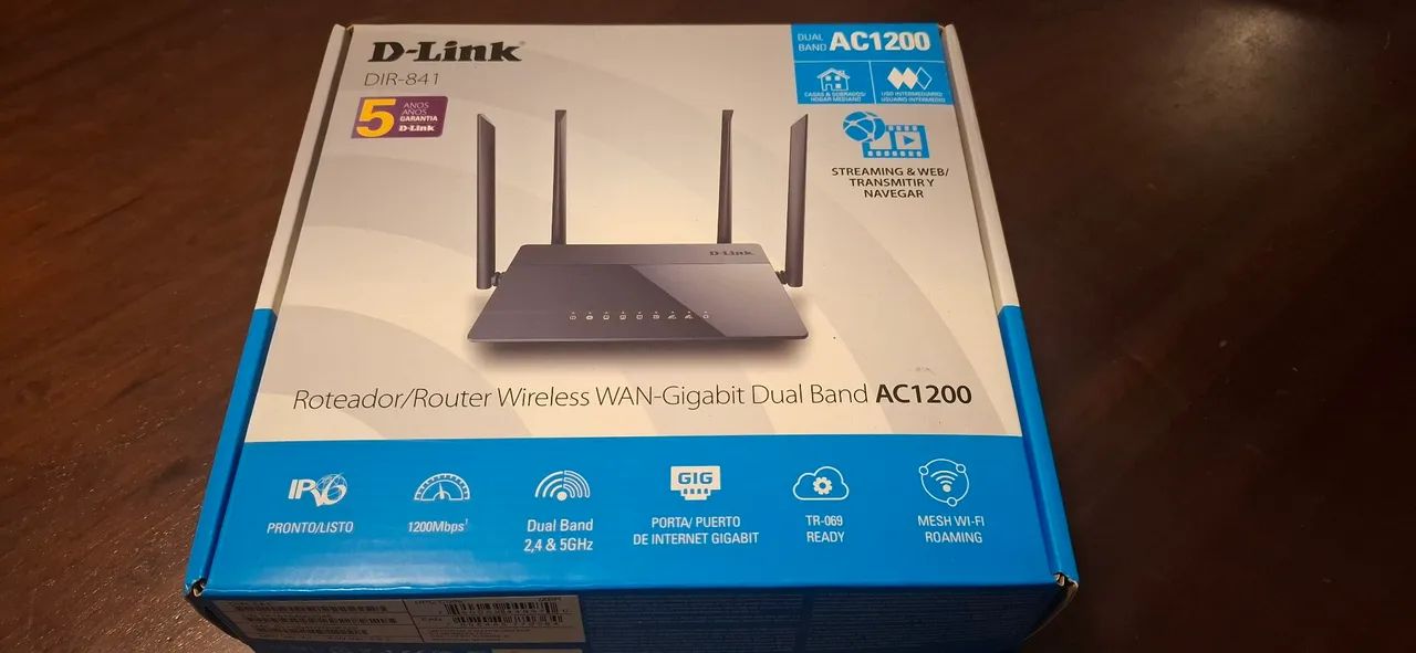 Router WiFi 5 Dlink ac 1200 dir 841 Completo