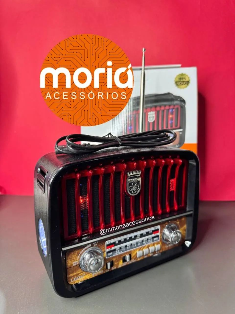 Rádio Retro Bluetooth Mp3 Fm/Am Usb Lanterna DIA DOS PAIS