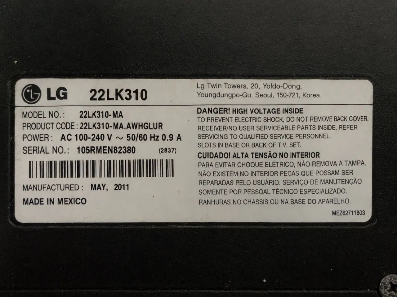 Vendo TV LG 22 polegadas, modelo 22LK310-MA - Foto 5