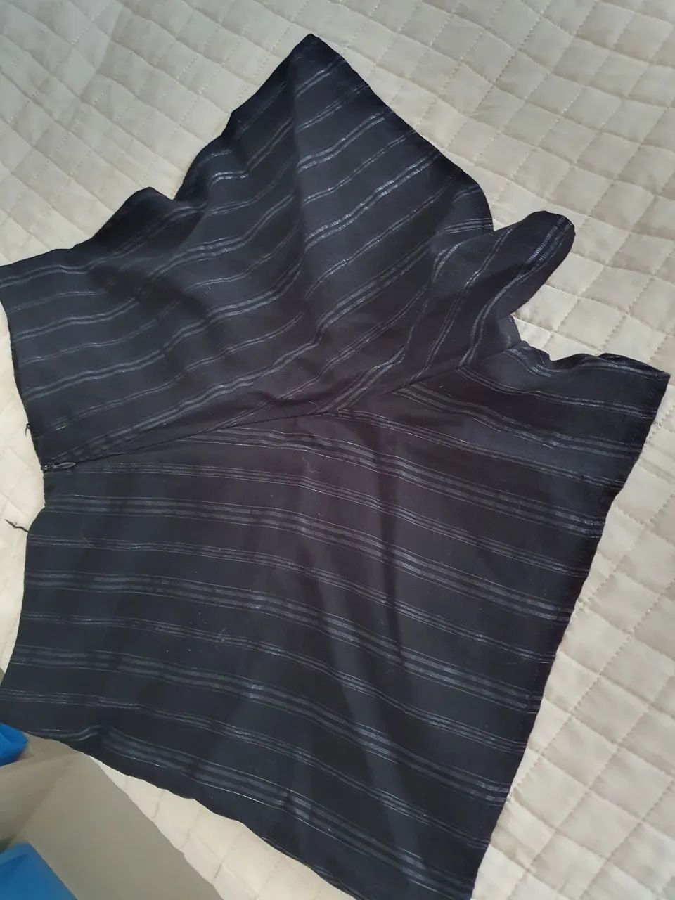 Conjunto short preto fino e top tricô marrom - Foto 4