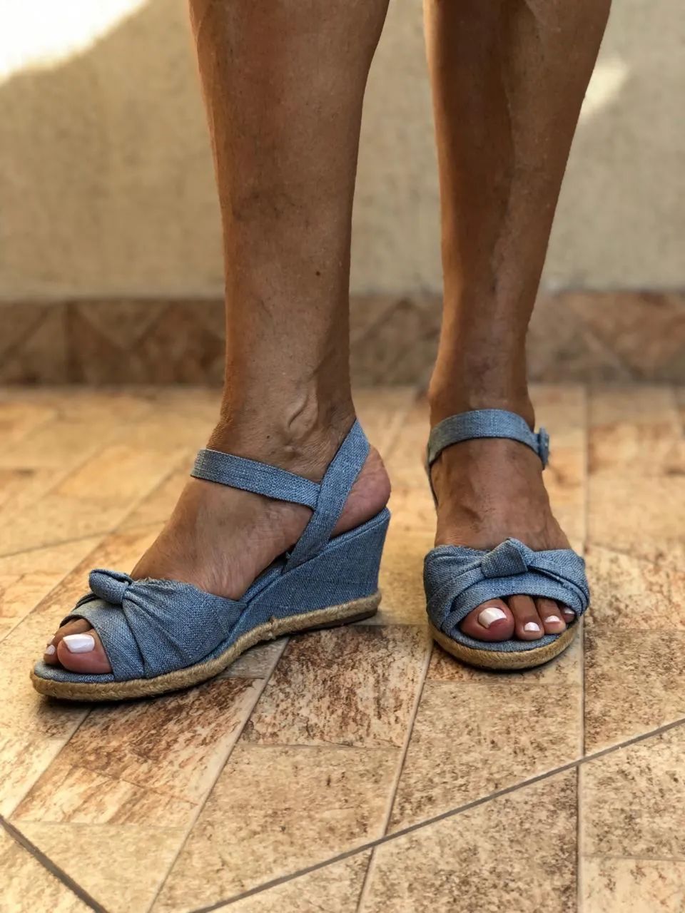 Sandália jeans 