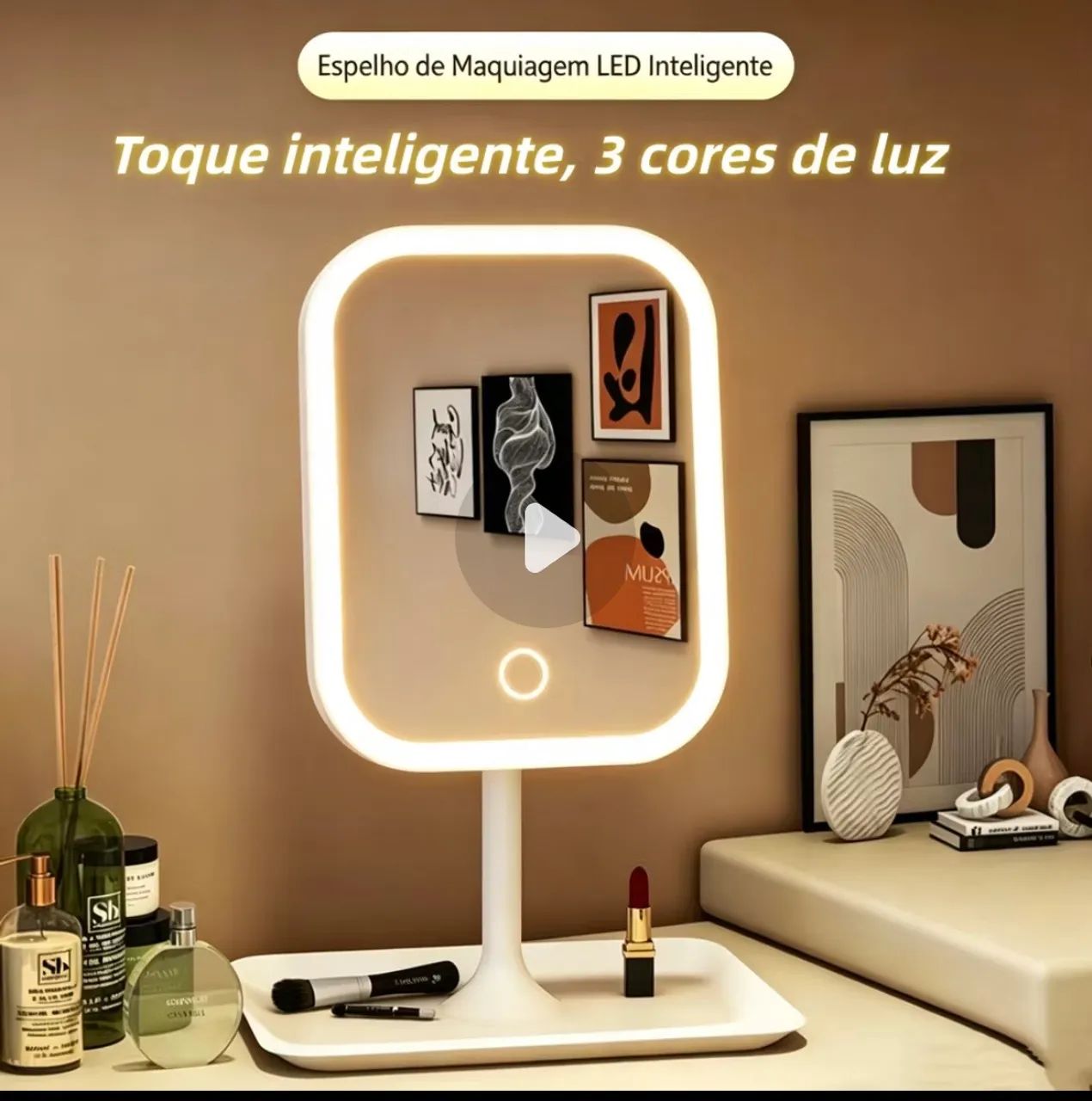 espelho de maquiagem com luz led