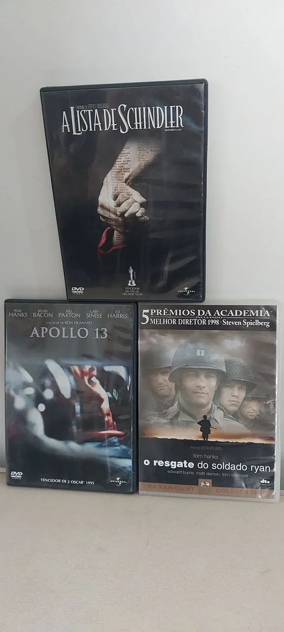 KIT DVD Clássicos - Soldado Ryan / Apollo 13 / Schindler