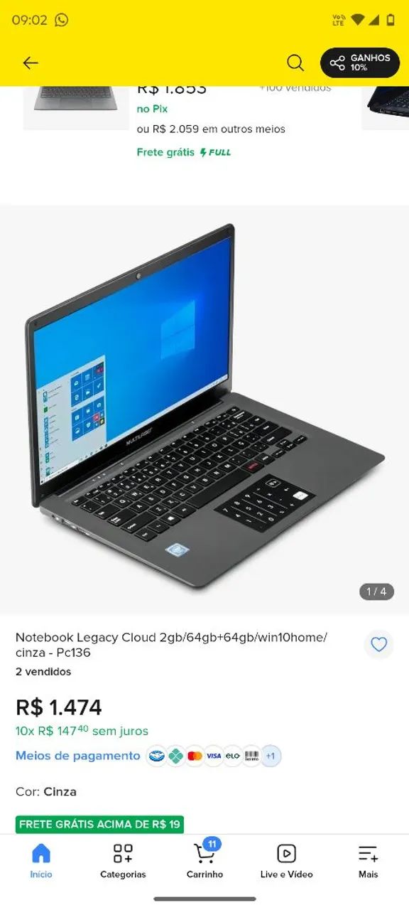 Vendo notebook Multilaser em ótimo estado  - Foto 3