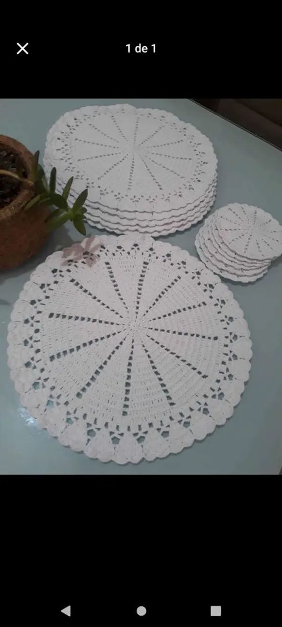 Conjunto de 6 suplas e 6 porta copos belíssimos 