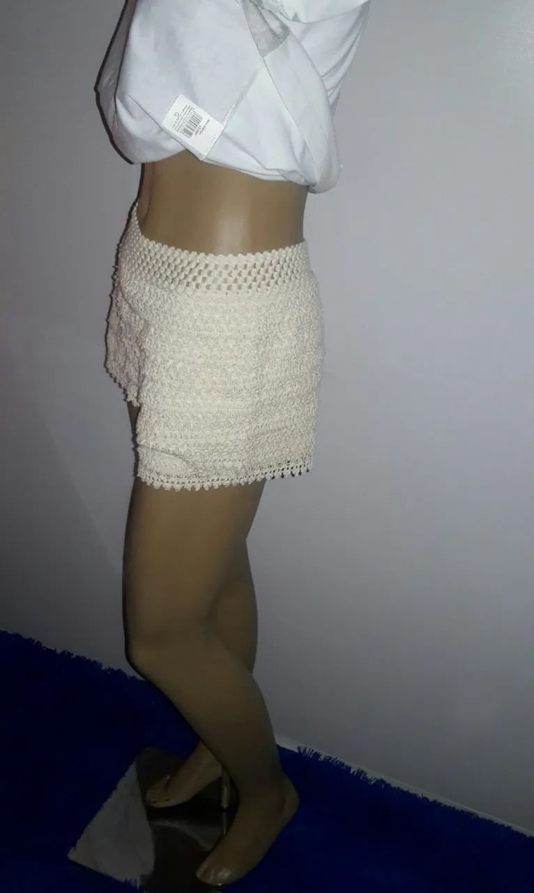 Shorts Bermuda Crochê P Novo - Foto 5