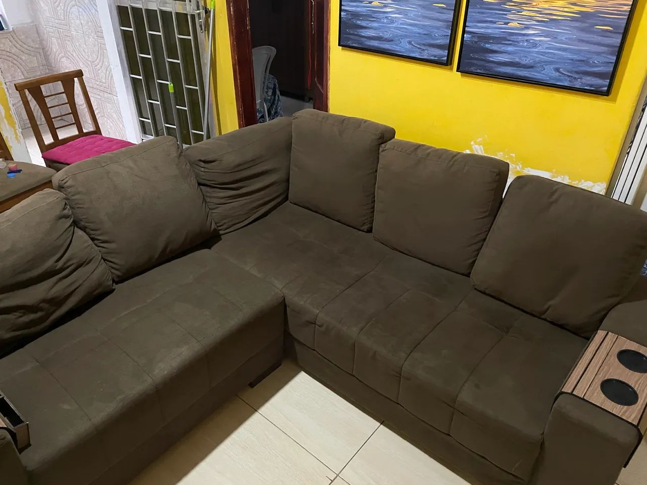 Sofá de suede com 5 lugares  - Foto 3