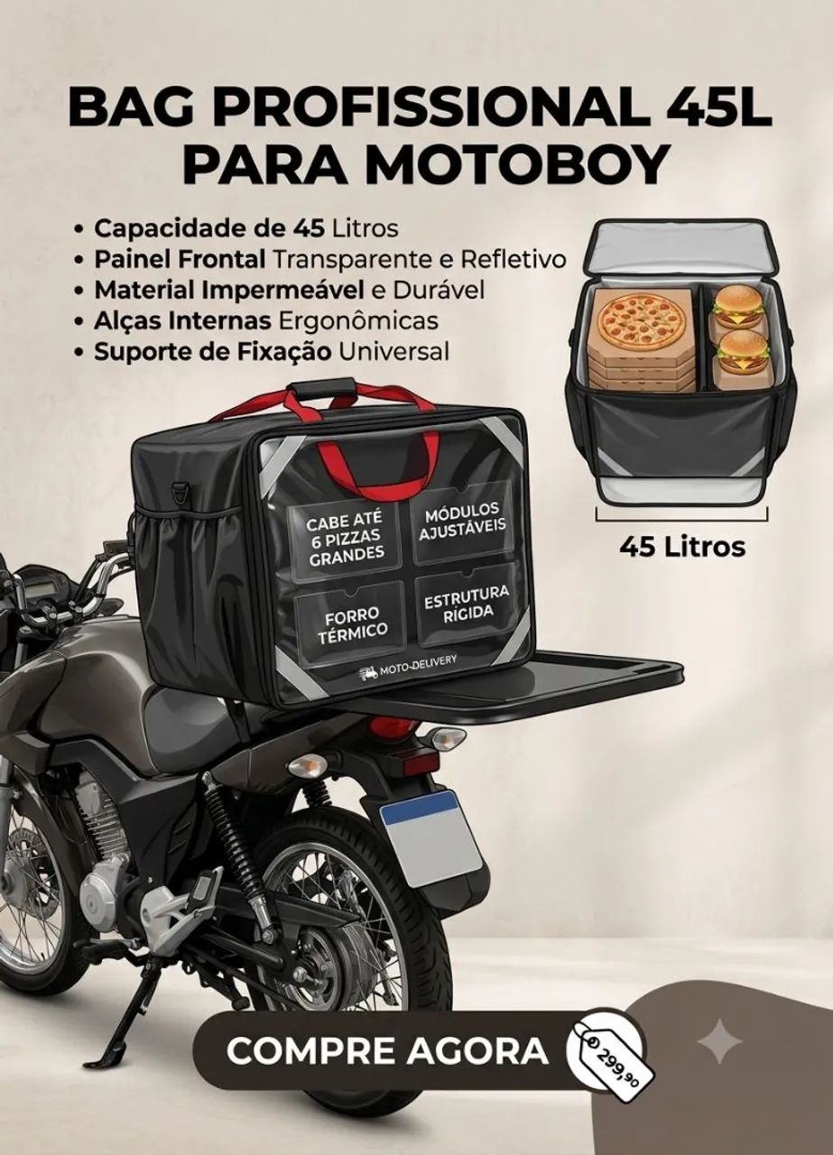 Bag motoboy nova 45 litros  - Foto 3