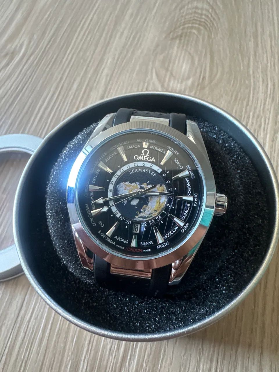 Relógio masculino Automático | Pulseira Borracha Preto/Prata