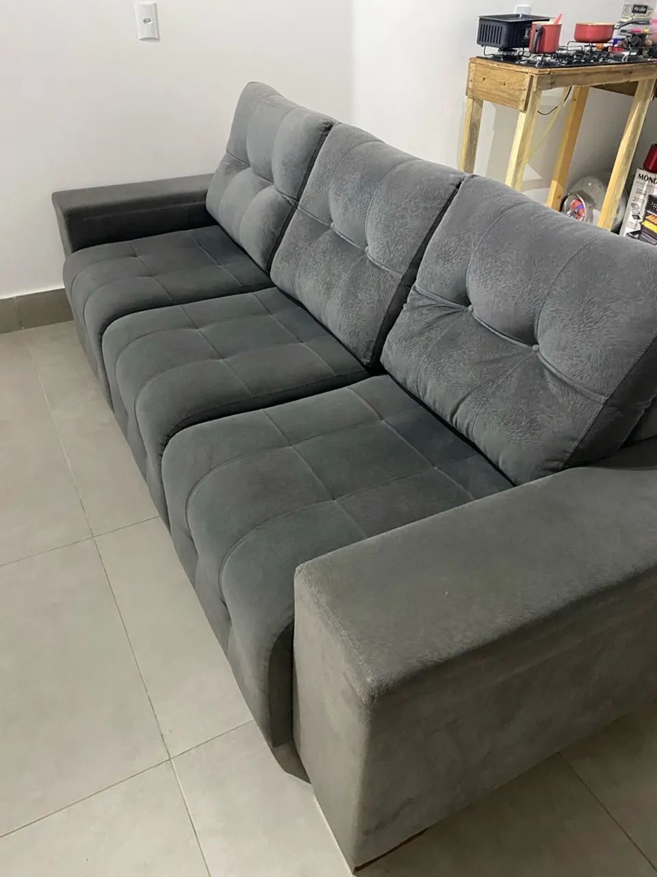 Sofá-cama cinza à venda!  - Foto 5