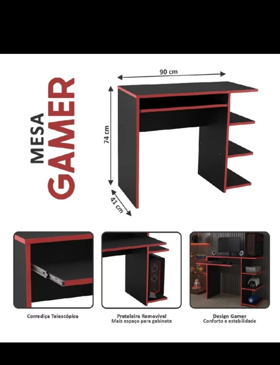 Mesa gamer/escrivania nova montada  - Foto 3