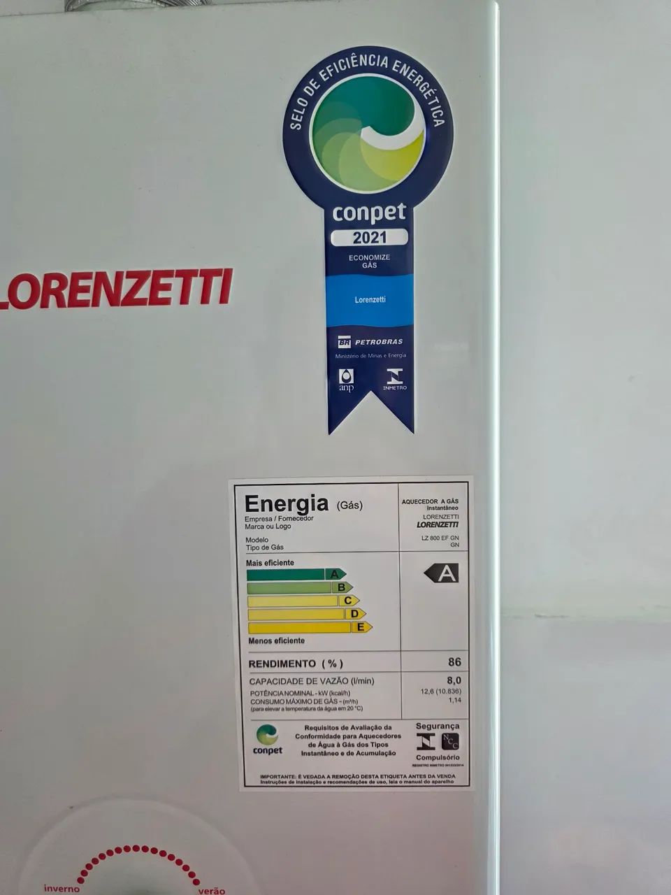 AQUECEDOR A GÁS LORENZETTI LZ 800 EF - PRONTO PARA USO - Foto 5