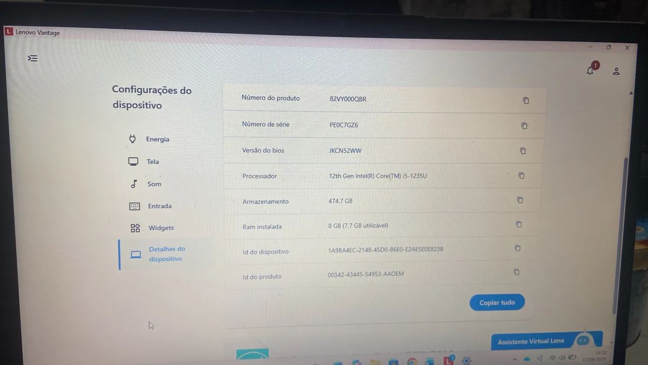 Notebook lenovo ideapad 