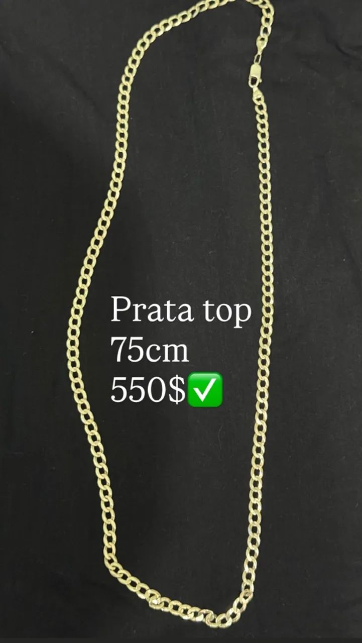 Cordão de prata do top.