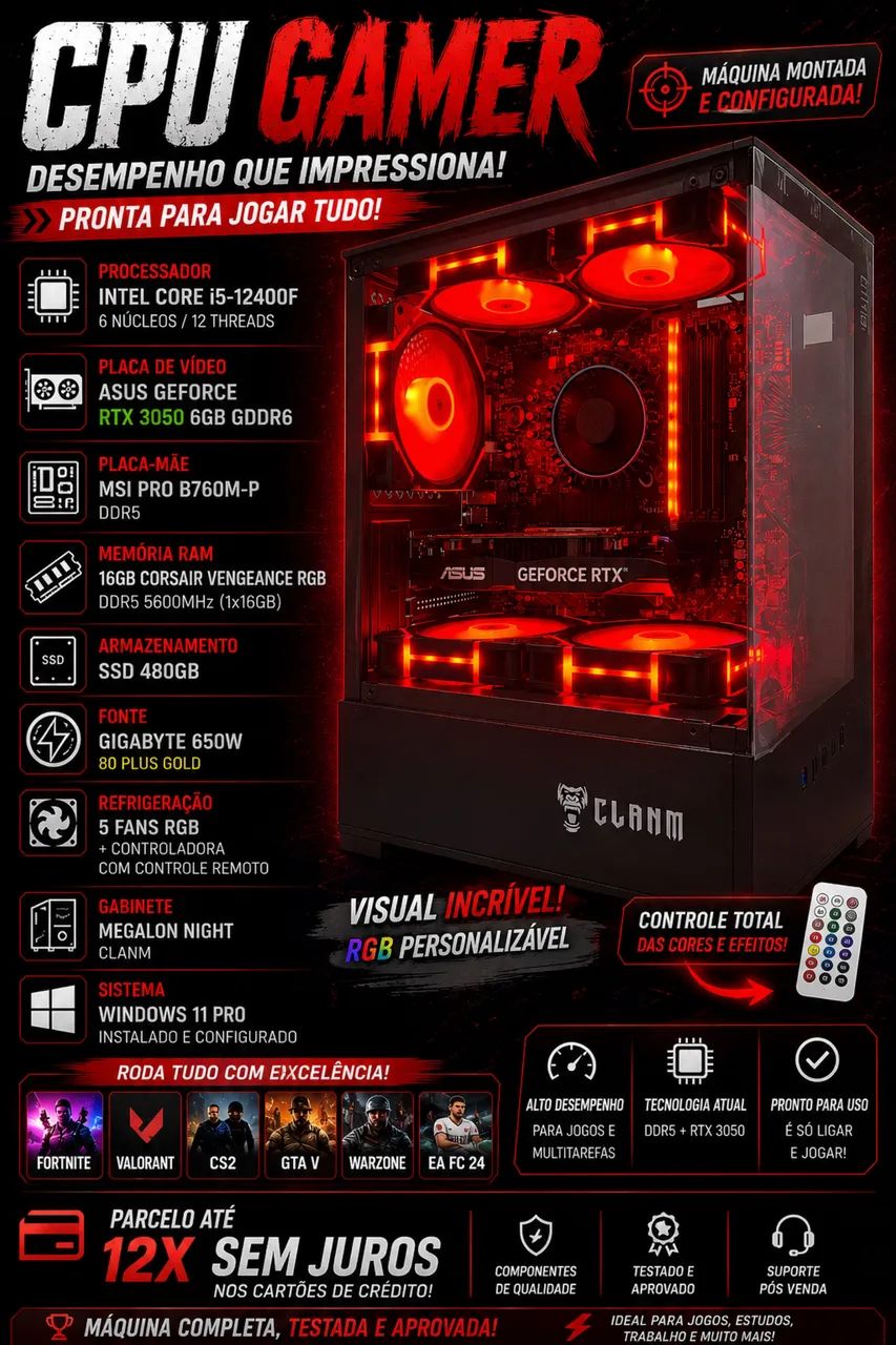 ? CPU GAMER ? i5-12400F + RTX 3050 6GB ?